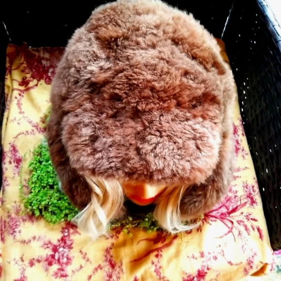 ALPACA Trapper Wool  Brown Warm Visor Ear Flaps Chin Tie Hat NEW main image 6